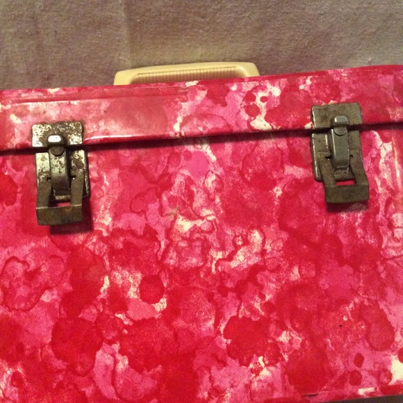 VTG MID CENTURY SPLATTER VINYL MAKE UP TRAIN CASE - Picture 5 of 7